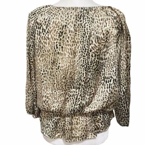 Vince Camuto Cheetah Print Peplum Blouse - Picture 4 of 4